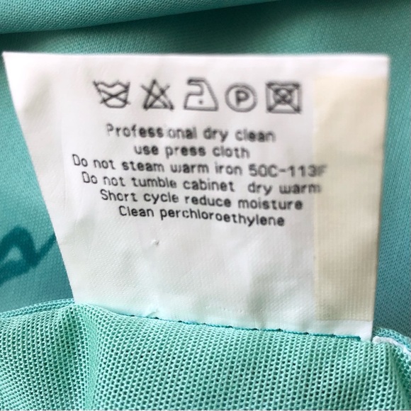 Vtg Emanuel Ungaro Floral Flower Butterfly Print Turquoise Viscose Midi Skirt 46 - Picture 17 of 17